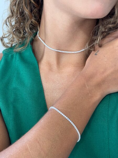 Pulseira riviera banhada a prata