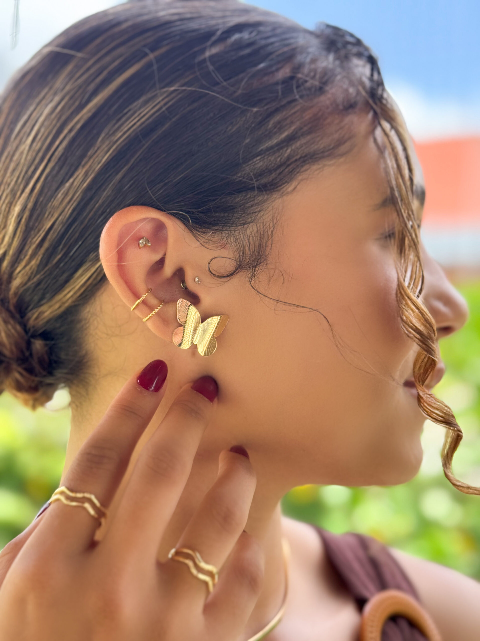 Brinco Borboleta Dourada