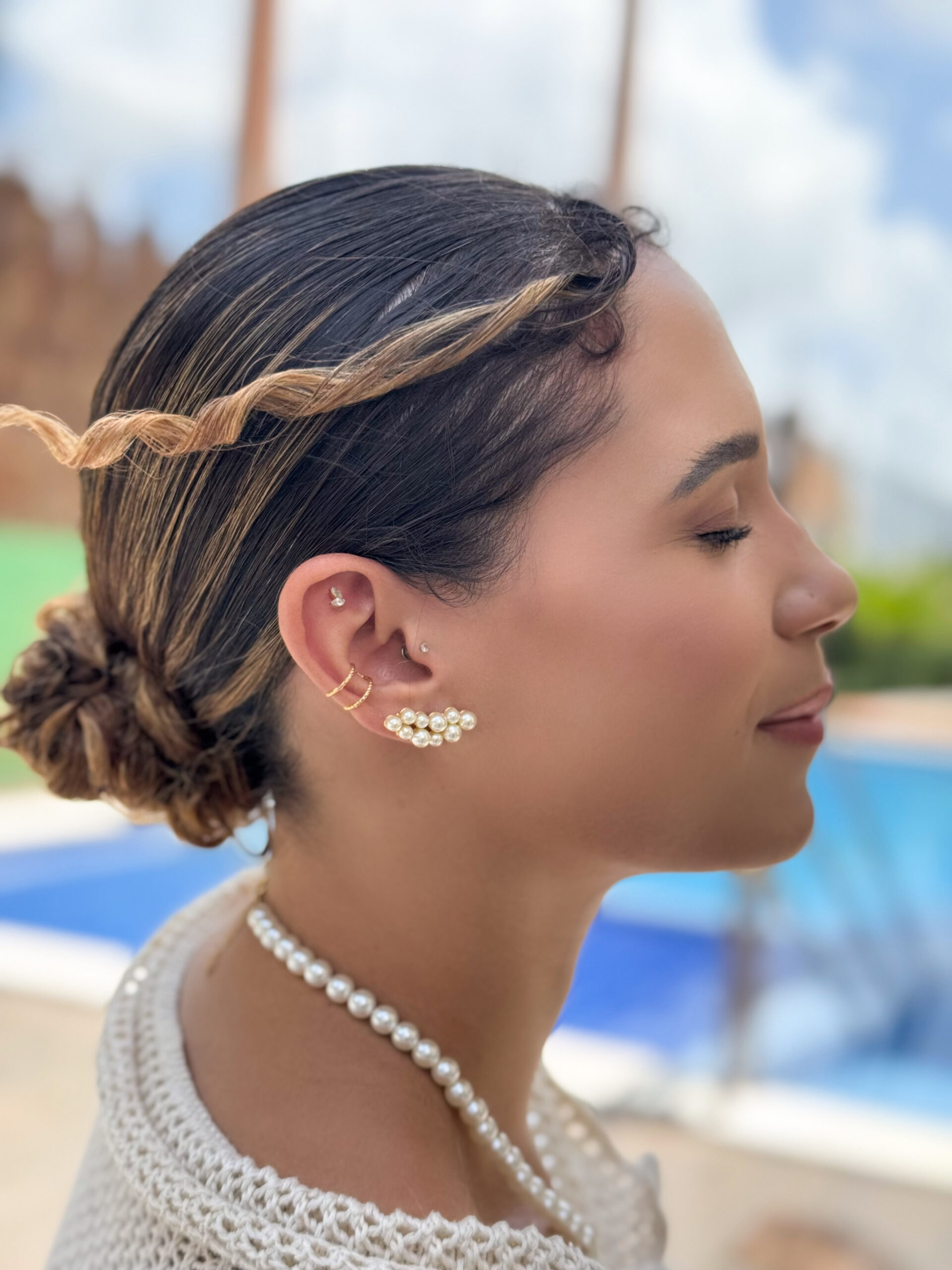 Brinco Ear Cuff Pérolas