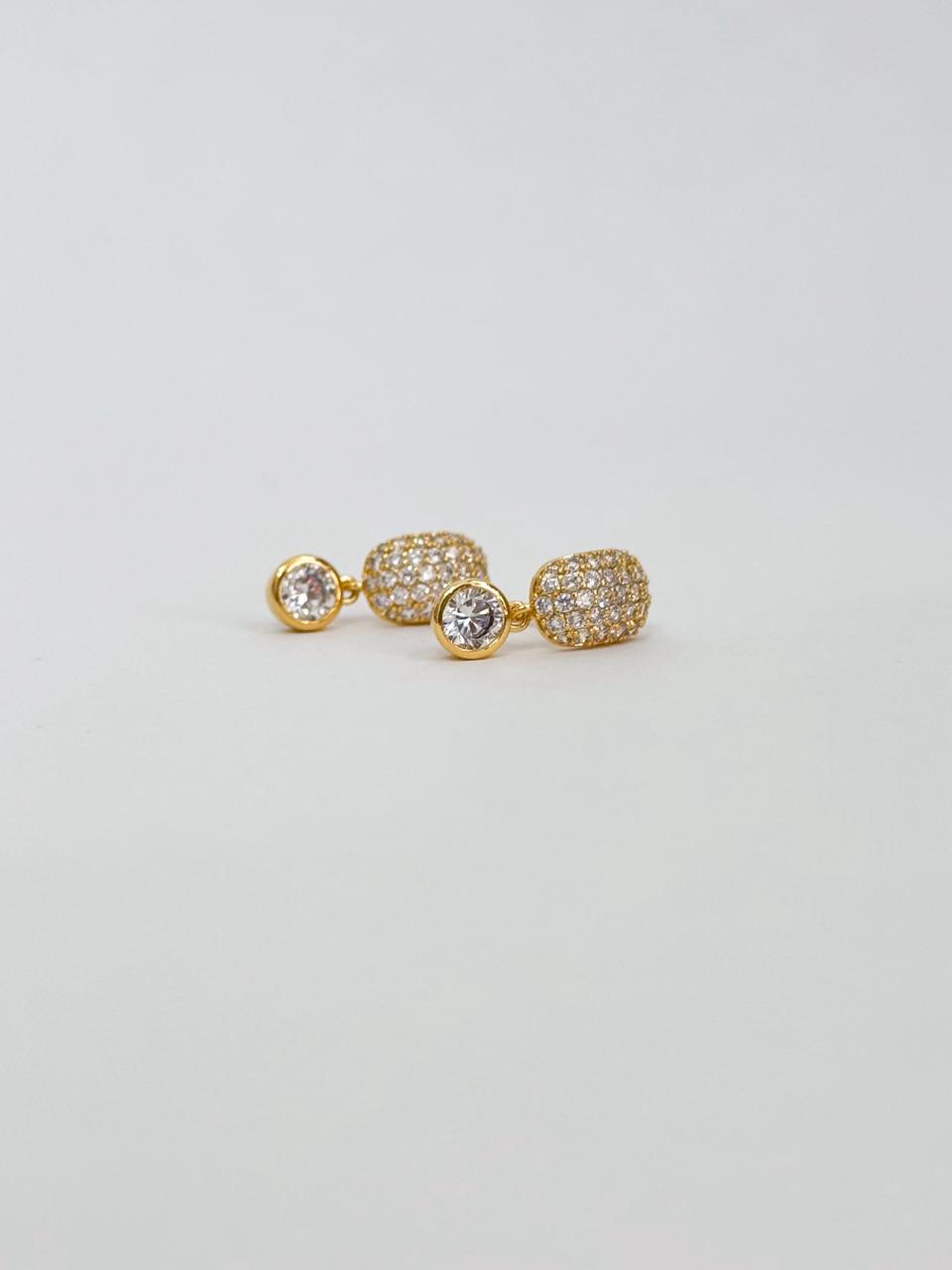 Brinco glam duo cravejado