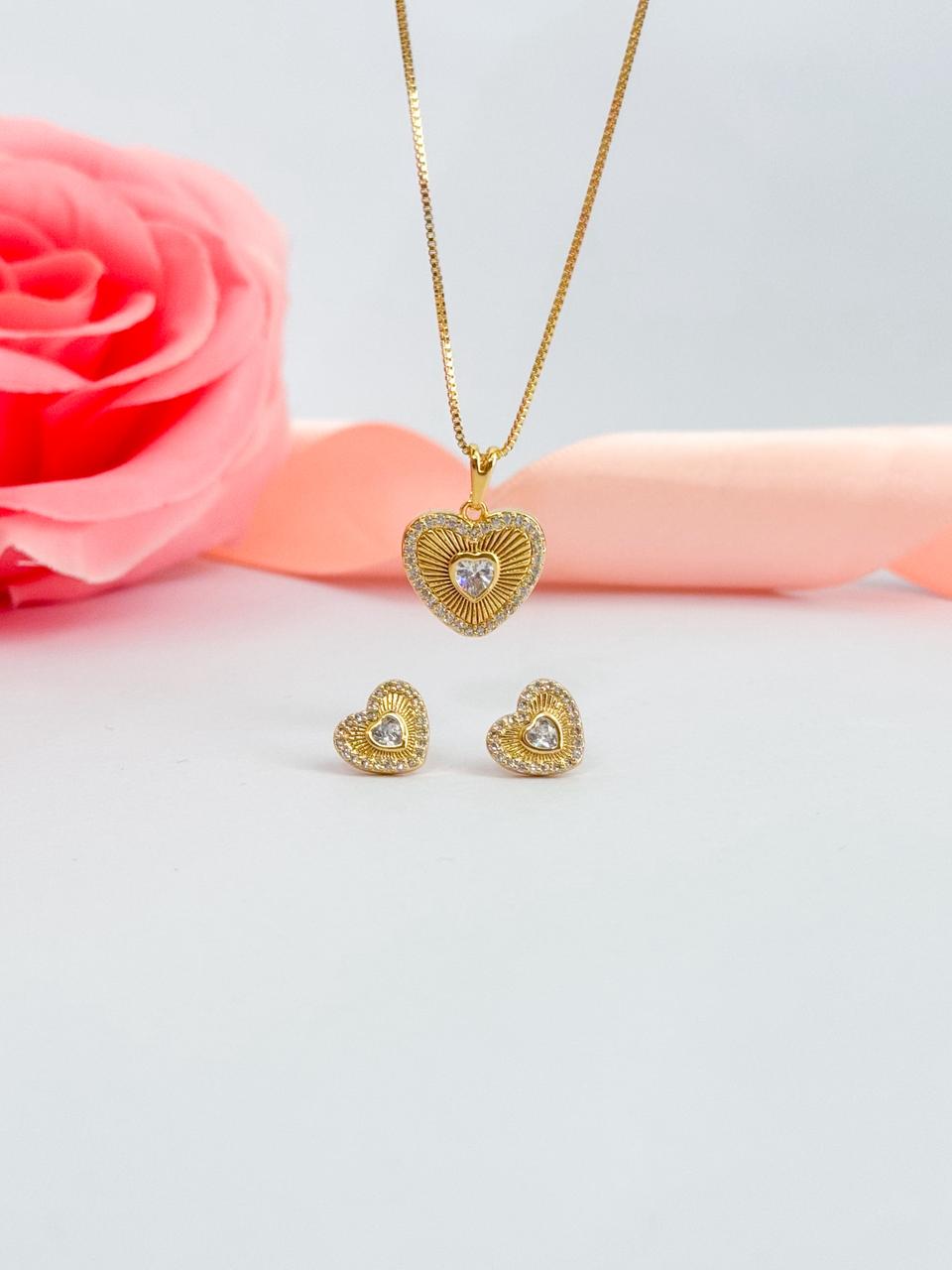 Conjunto Coração Glamour Radiante