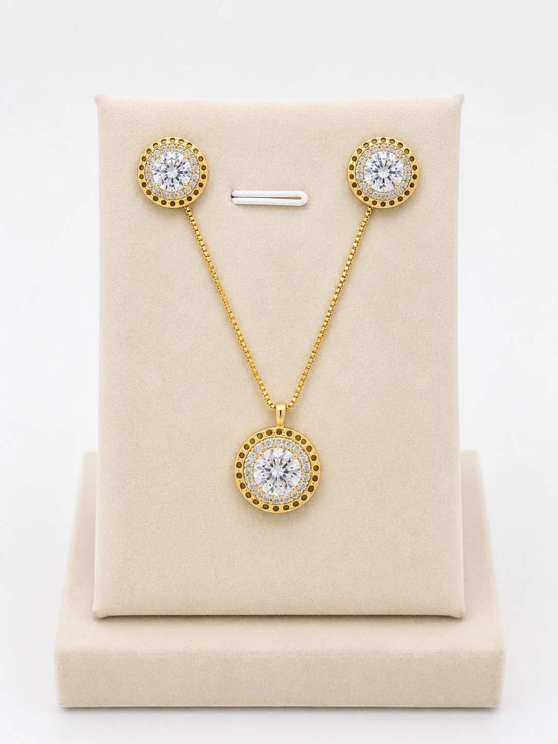 Conjunto ponto de luz com pedras de zircônia