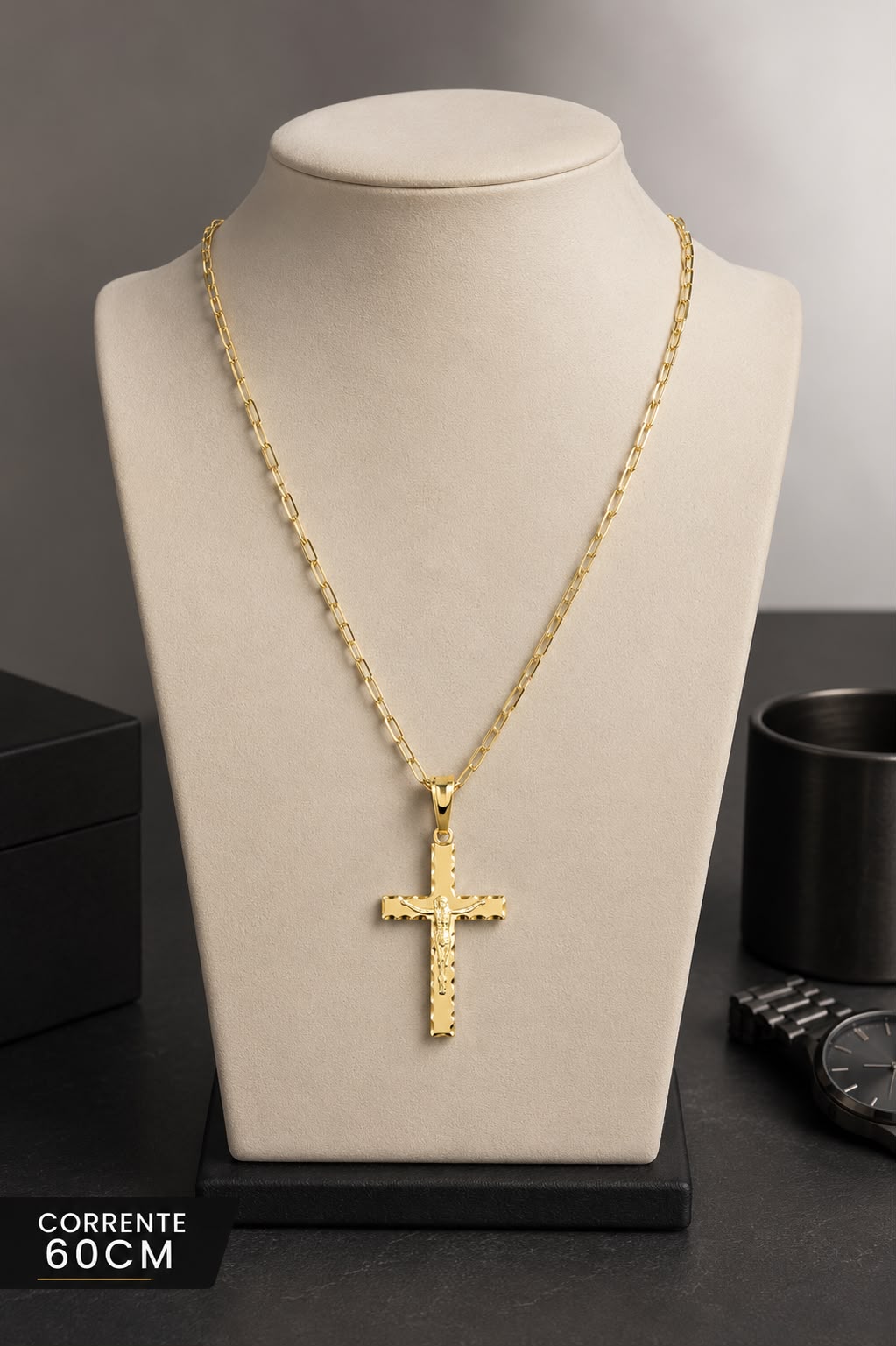 Corrente masculina crucifixo
