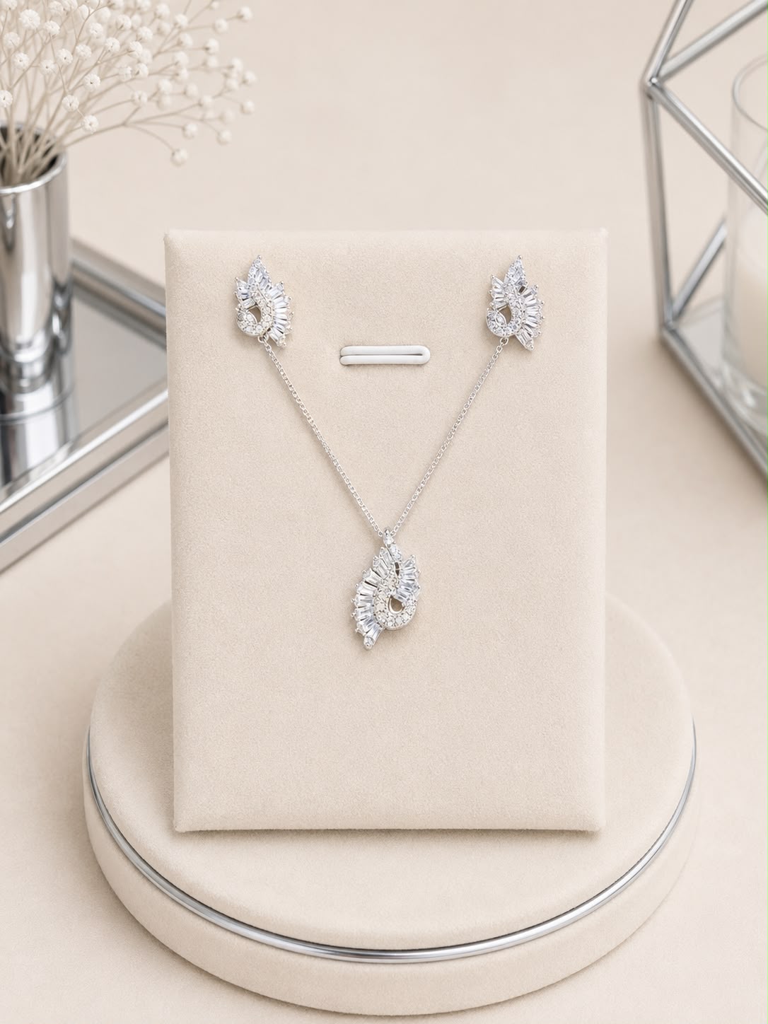 Conjunto Gota Imperial banhado a prata