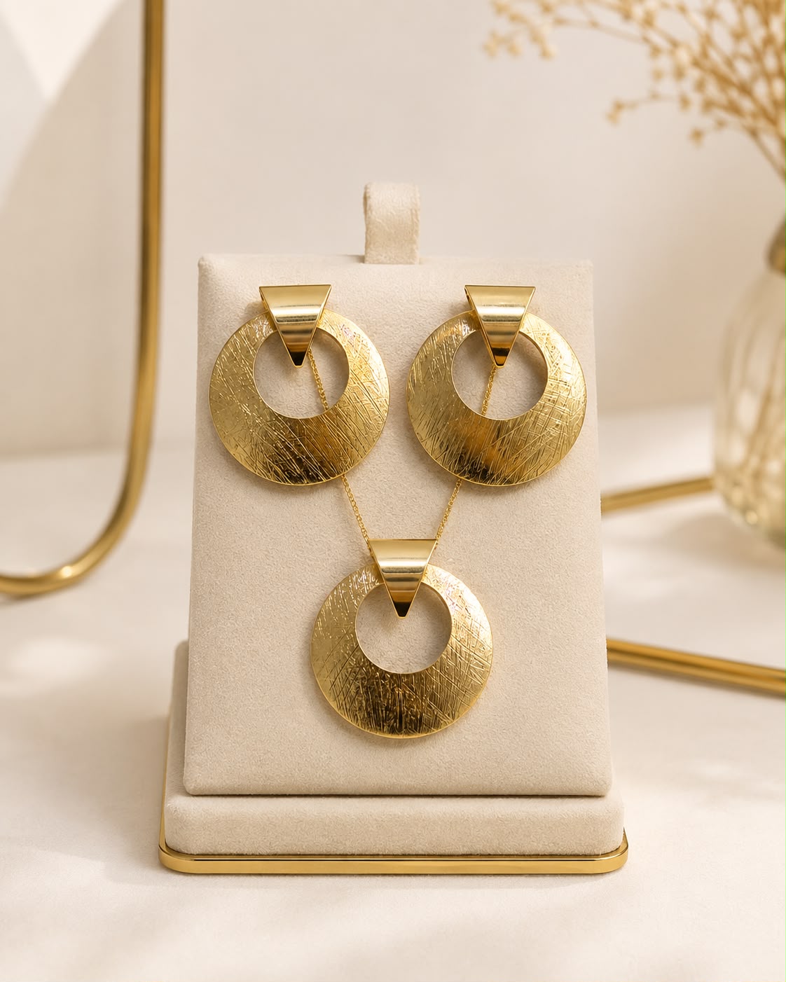 Conjunto Eclipse Dourado escovado
