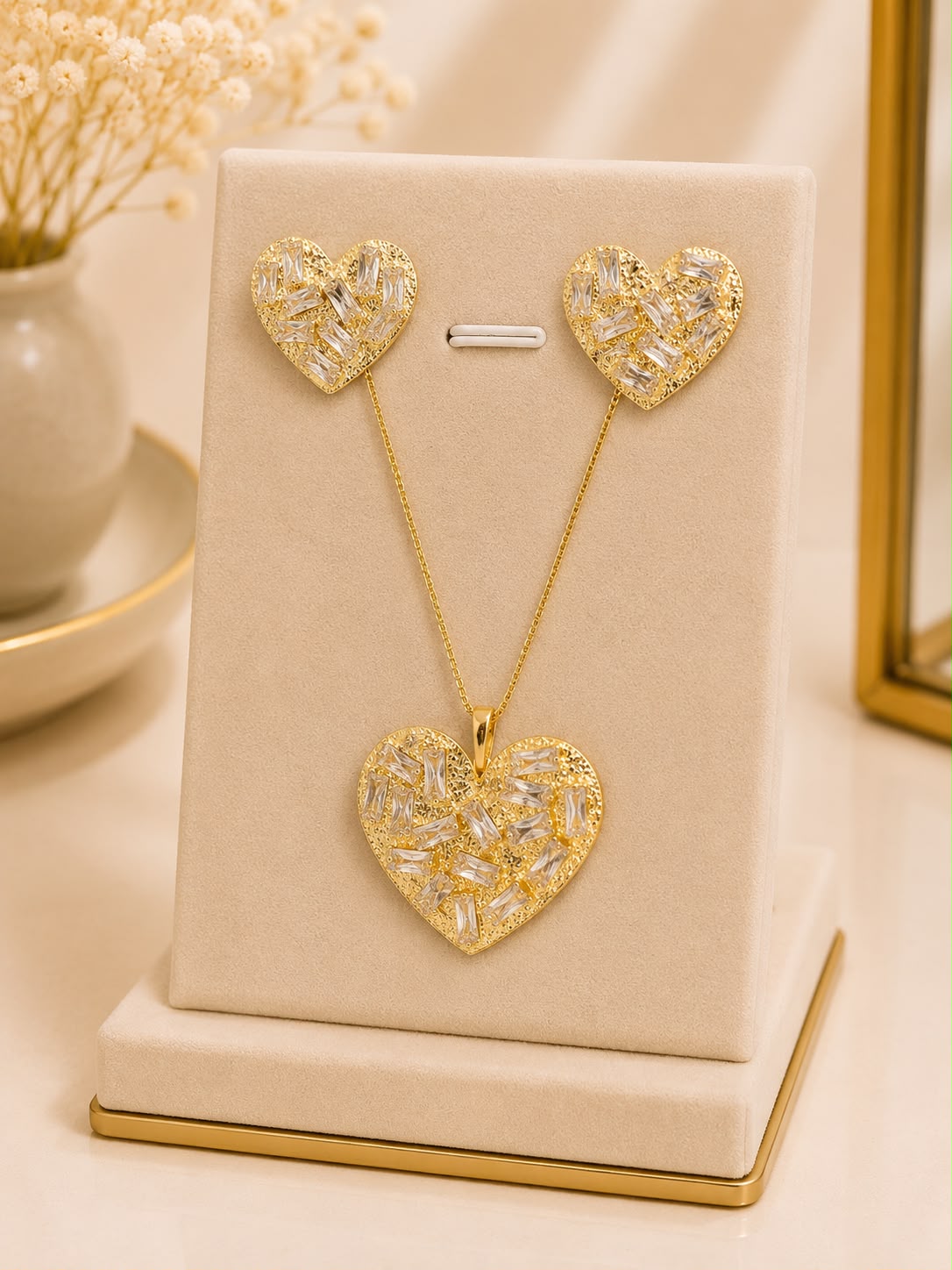 Conjunto Coração Crystal 🤍✨