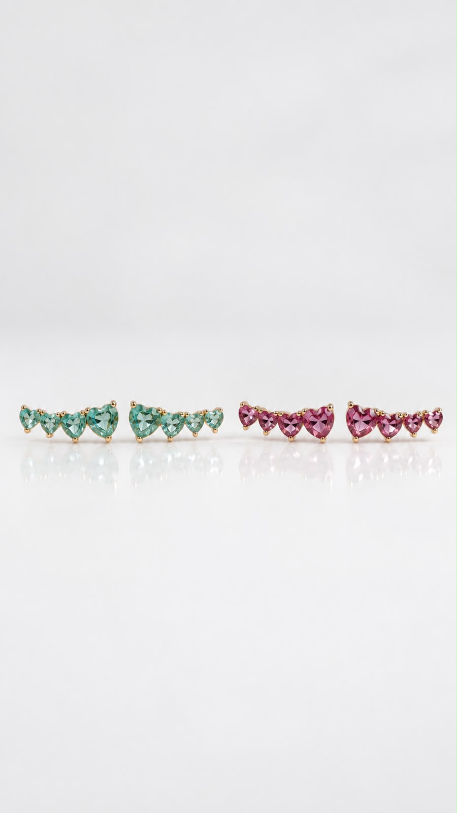 Brinco earcuff corações