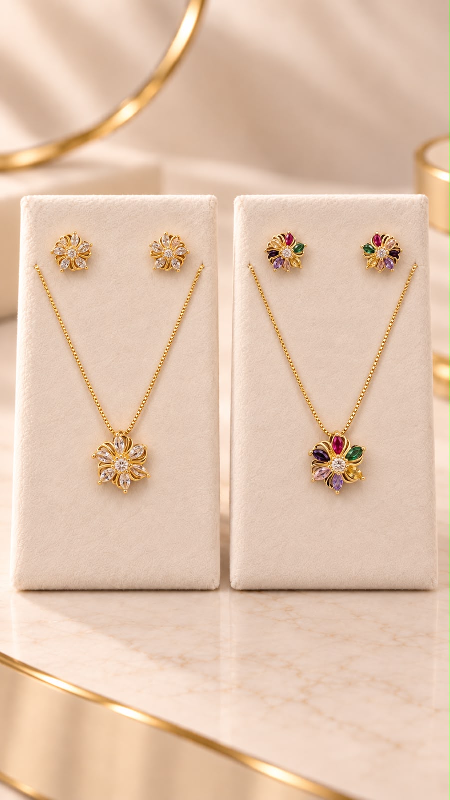 Conjunto Flor de Cristal e colorido