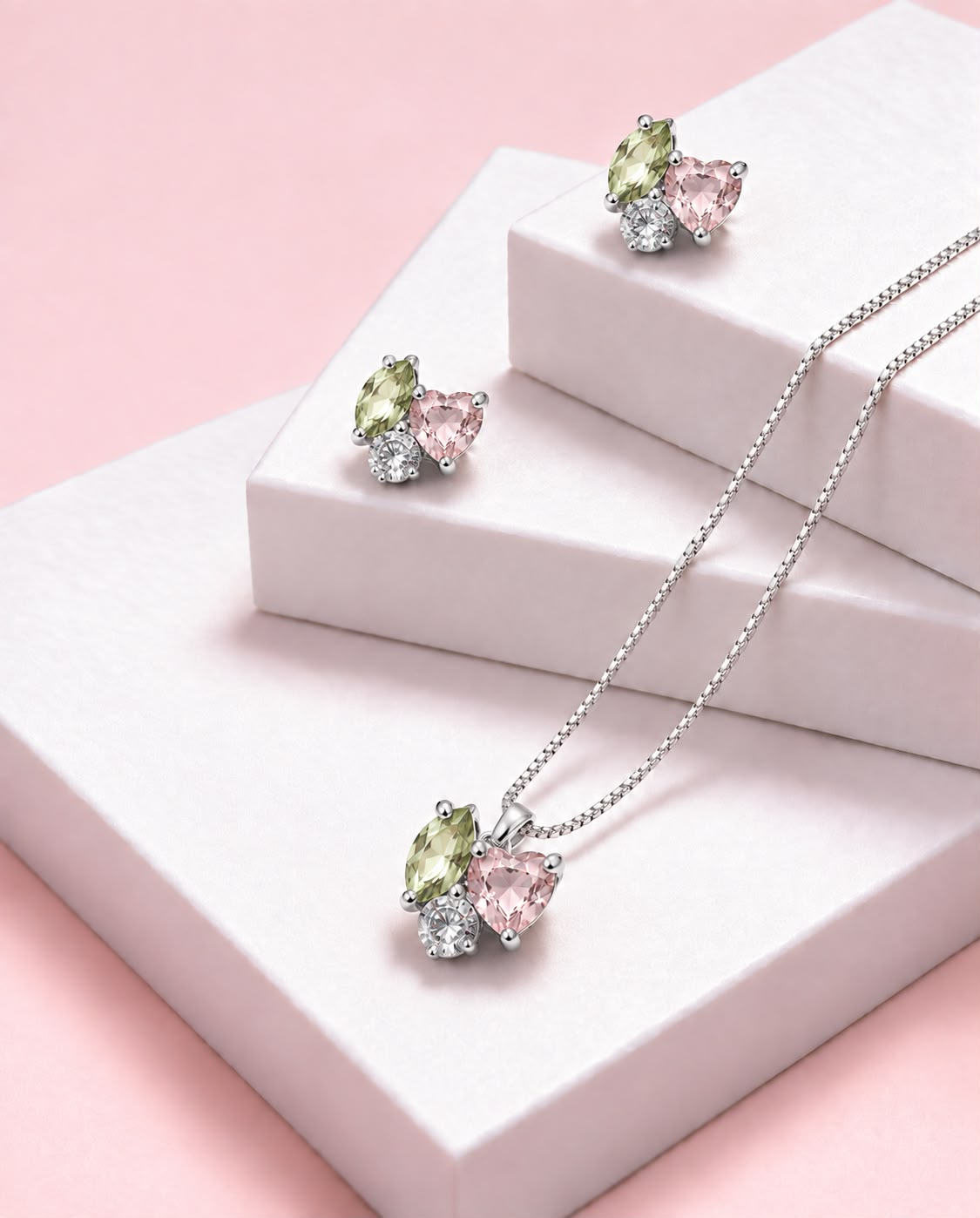 Conjunto jardim encanto folheado a prata