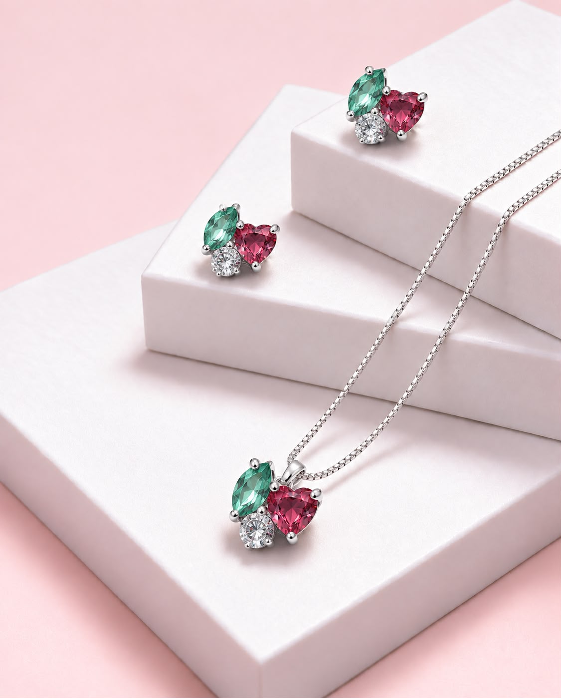Conjunto jardim encanto folheado a prata